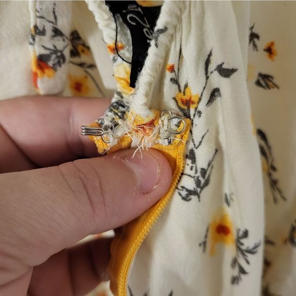 Floral Cream and Orange Summer Dress - Picture 10 of 10